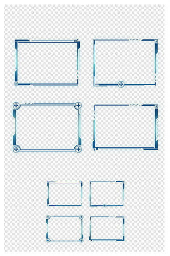 蓝色科技感线条边框对话框元素
