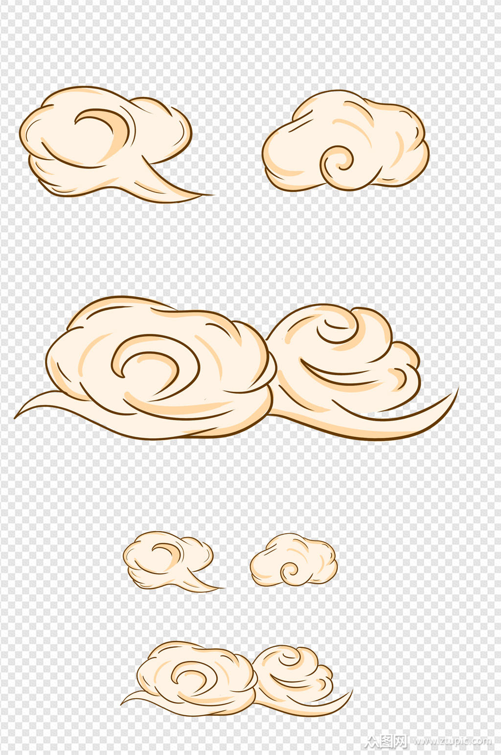 中国风祥云卡通素材图