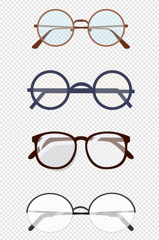 四款圆框眼镜元素
