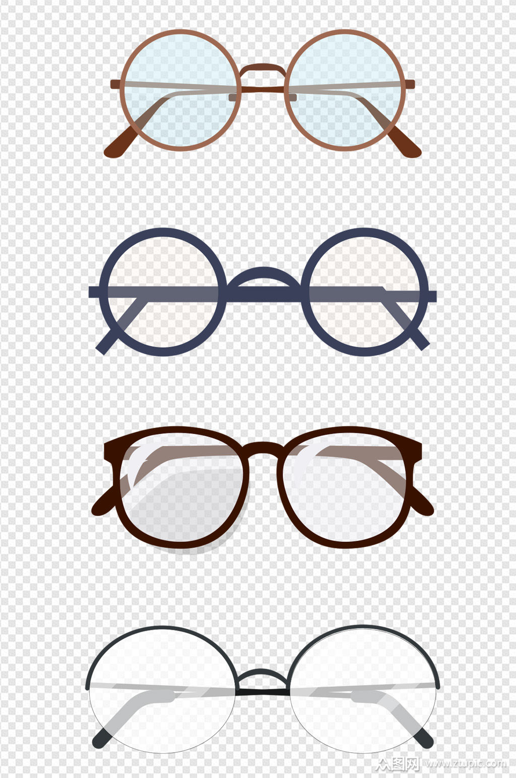 四款圆框眼镜元素模板下载-编号2062201-众图网