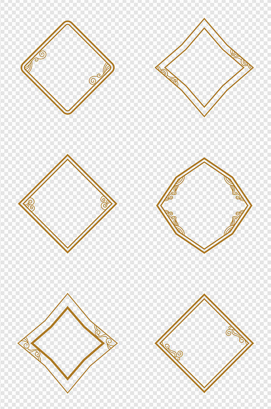 中式中国风花纹云纹祥云装饰边框菱形边框