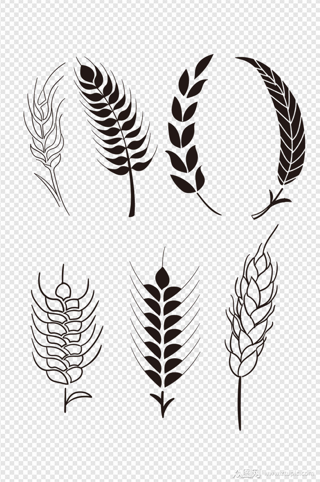 麦子手绘免扣元素素材素材