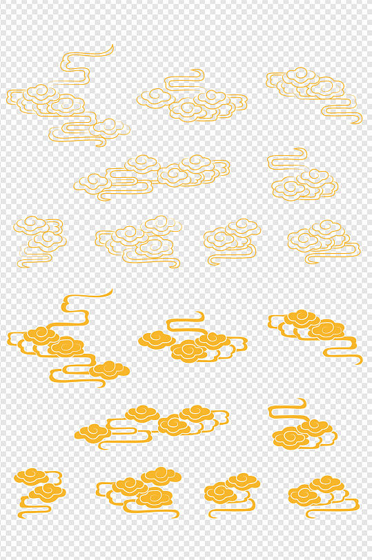 祥云纹设计元素套图免扣元素