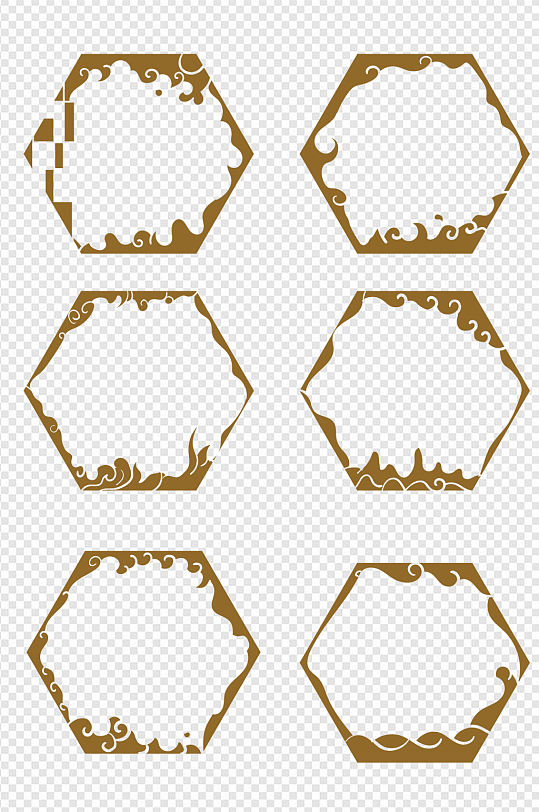 中式古典边框中国风文化墙文本框免扣元素