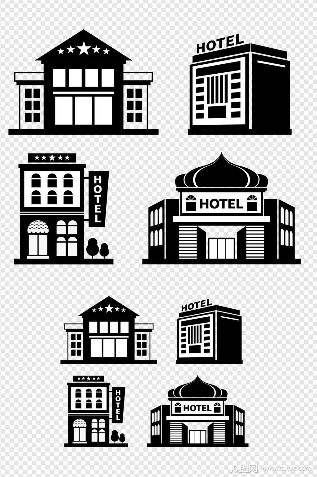 大厦建筑酒店免扣元素素材