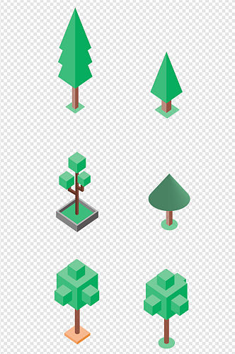 3D建模绿色小树装饰树元素