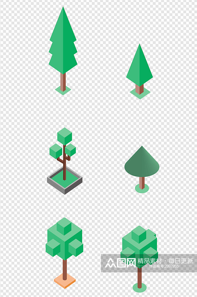 3D建模绿色小树装饰树元素素材