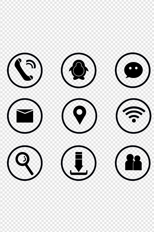 常用的简单图标免扣元素-众图网