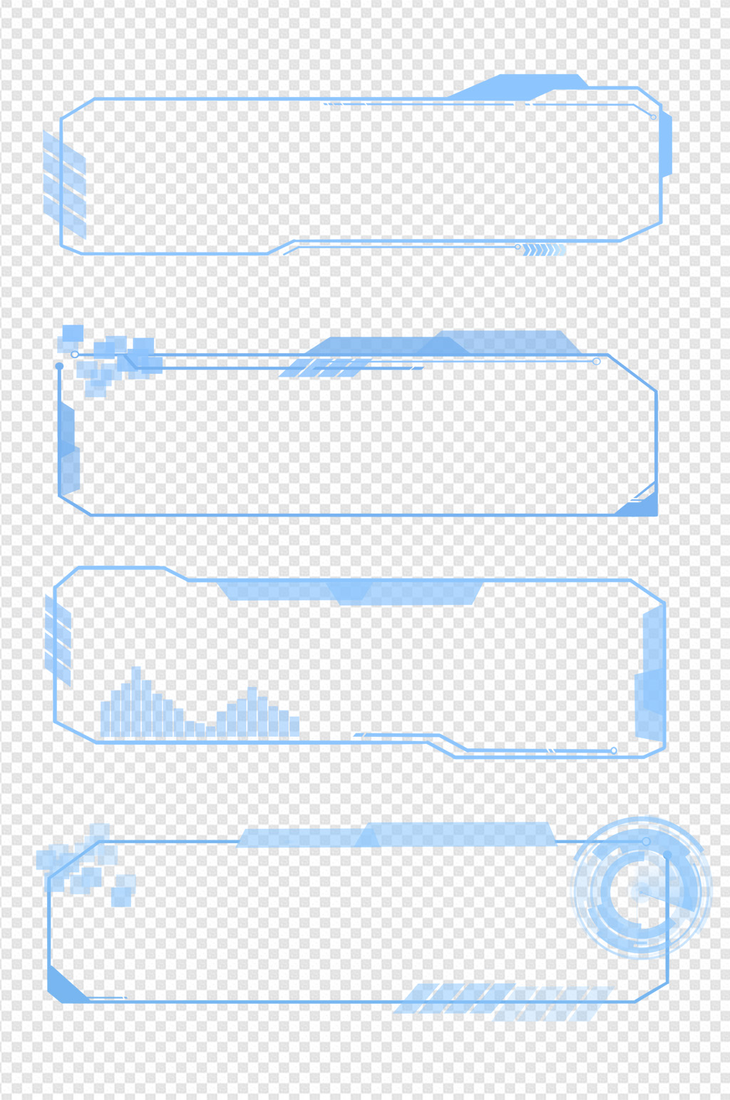 科技感背景透明边框标题框文本框免扣元素