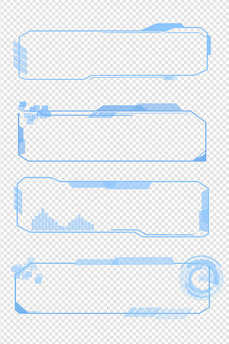 科技感背景透明边框标题框文本框免扣元素