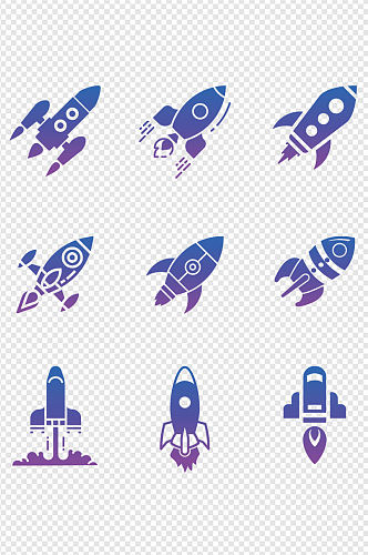 火箭飞船图标标志装饰元素神舟免扣元素