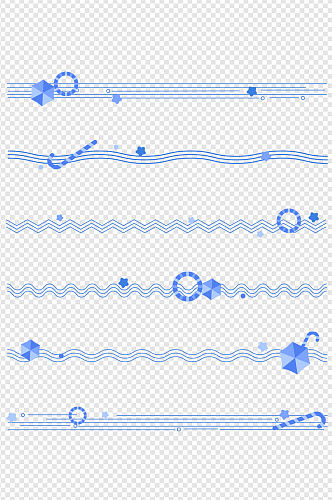 夏日清凉出游水纹波纹浪花分割线免扣元素