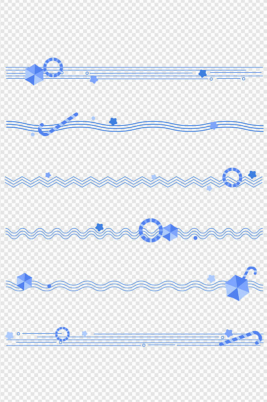 夏日清凉出游水纹波纹浪花分割线免扣元素