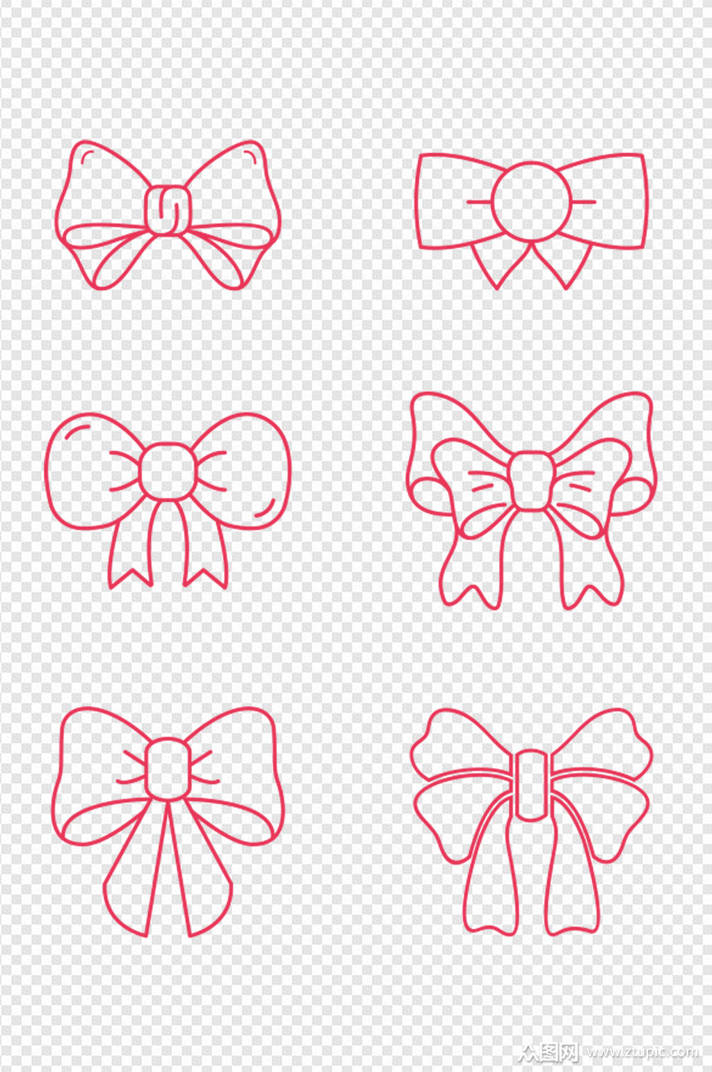 蝴蝶结图标中国结丝带卡通可爱免扣元素模板下载-编号2102455-众图网