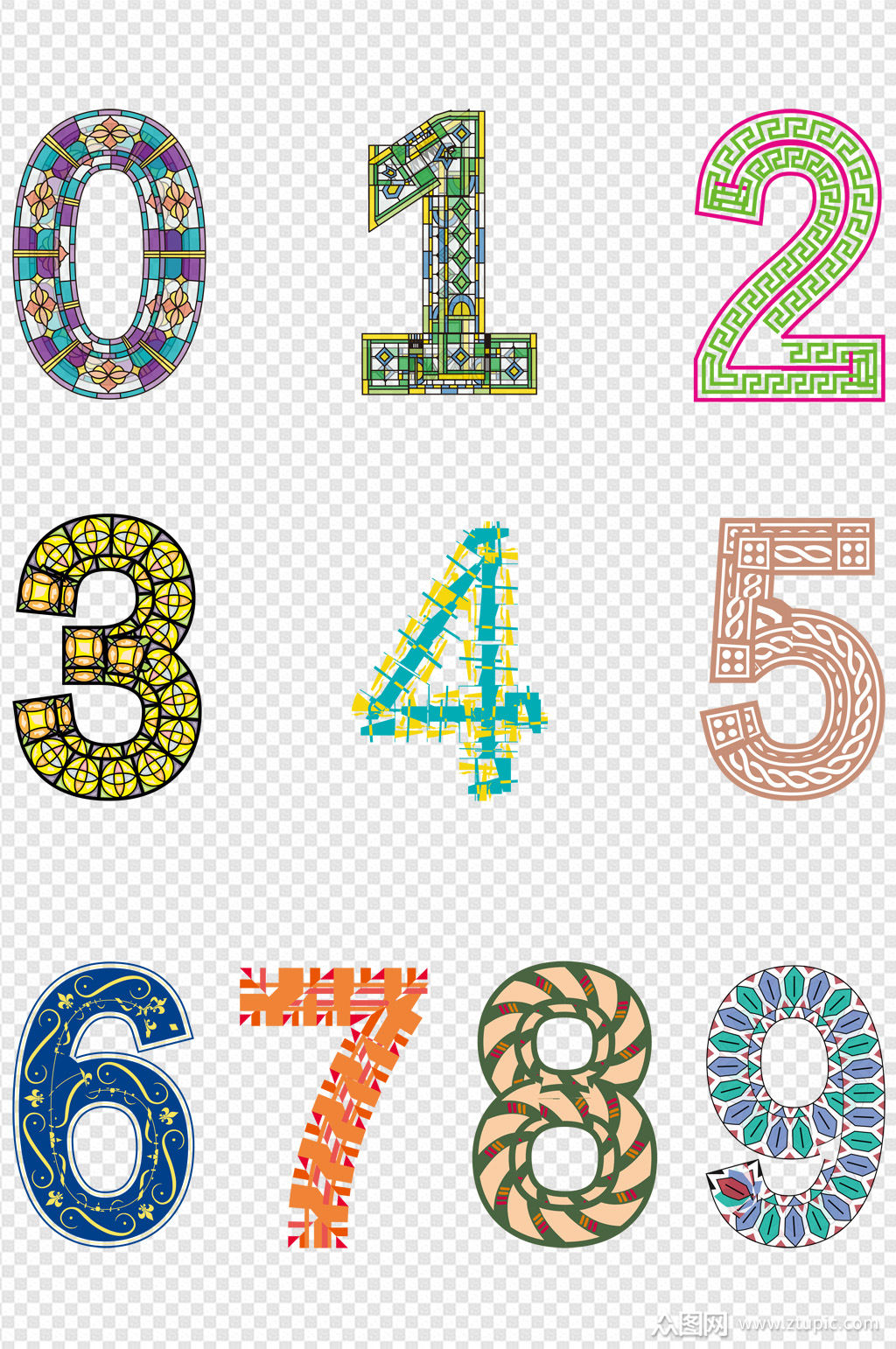 装饰罗马数字艺术字免扣元素素材