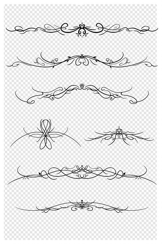 欧式线条分割线装饰图案免扣元素