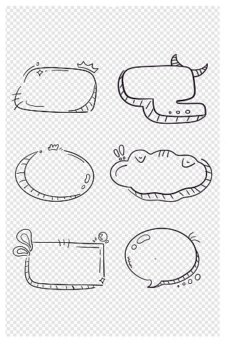 手绘对话框气泡动漫卡通简约内容框免扣元素