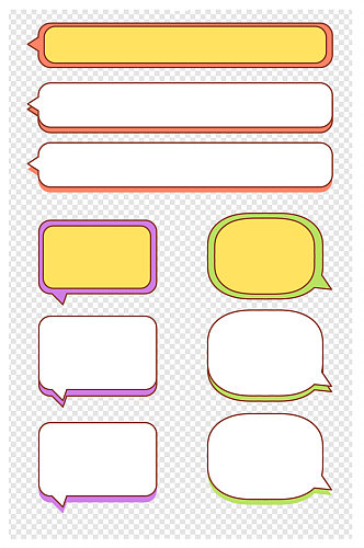卡通聊天对话框标题框边框文本框免扣元素