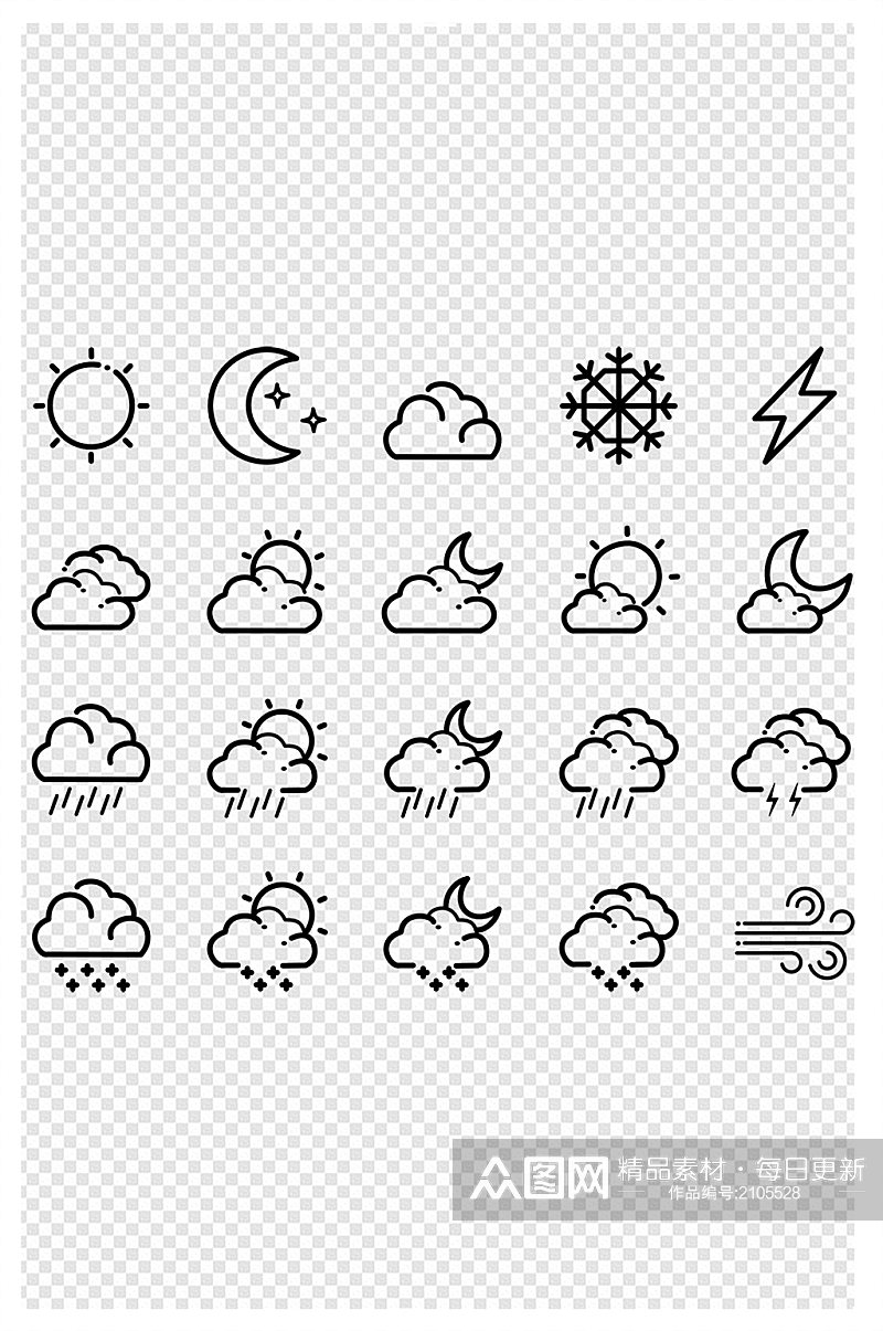 天气预报天气图标免扣元素素材