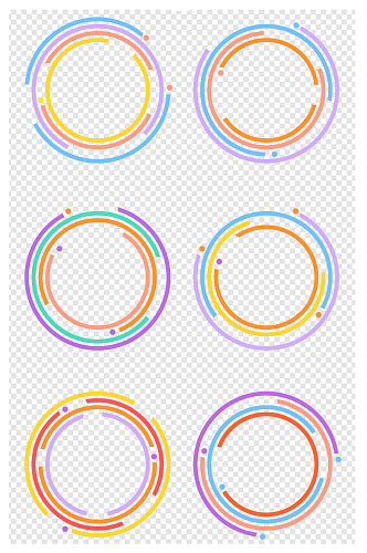 圆形边框彩色圆圈装饰边框促销边框免扣元素