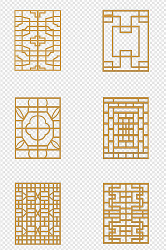 古典中式窗户花纹窗花免扣元素