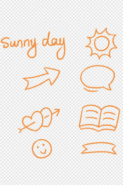 手画记号符号手绘卡通免扣元素