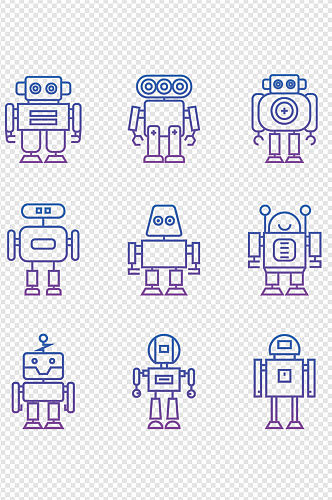 机器人图标未来科技人工智能机械免扣元素
