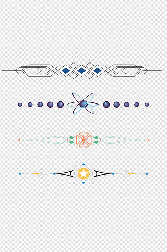 风页眉页脚分割线现代风线条免扣元素