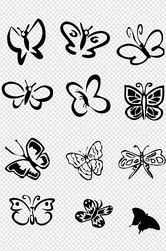 蝴蝶图黑色图片昆虫免扣元素