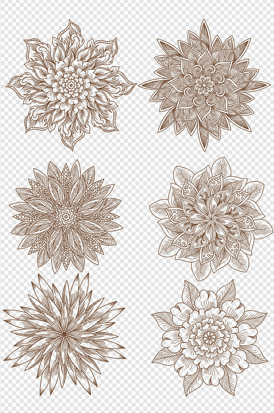 中式欧式古典花纹图案壁纸花朵底纹免扣元素
