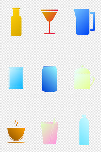 杯子易拉宝酒杯咖啡杯水杯矿泉水免扣素材