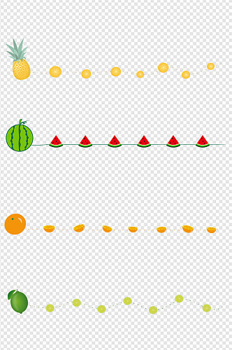 分隔线水果边框线框文本框手帐线条免扣元素