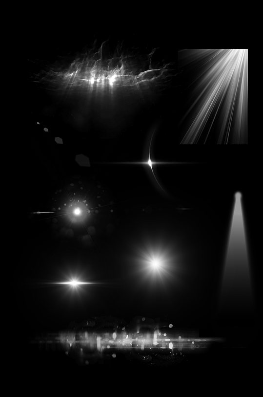 白光炫光光圈十字星光光晕光效灯光免扣元素-众图网