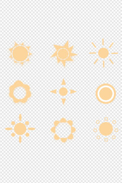 夏至太阳简约几何标志免扣素材