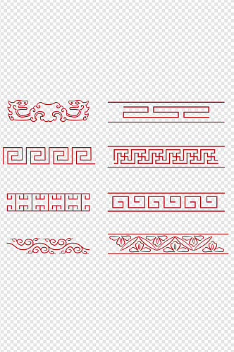 中国风古典花纹底纹中式分割线边框免扣元素