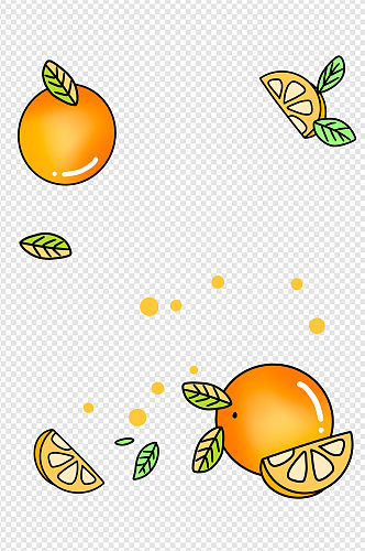 手绘卡通水果橙子小清新广告创意背景