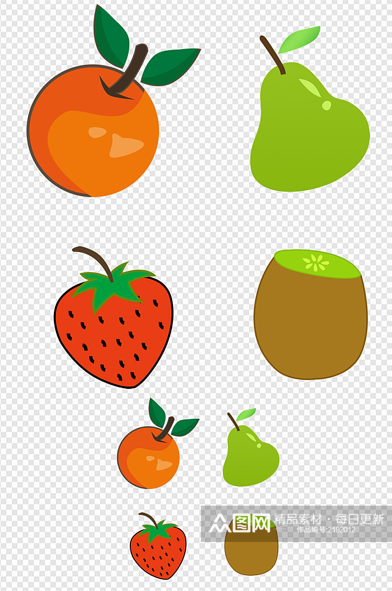水果贴画卡通水果免扣元素素材