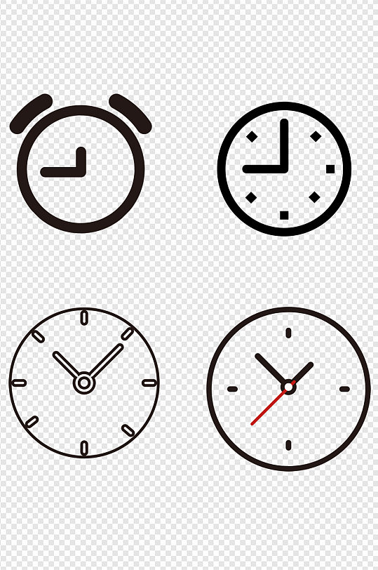 时钟闹钟时间钟表简约图标免扣元素