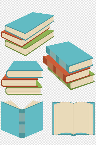 图书设计元素套图书籍书本免扣素材