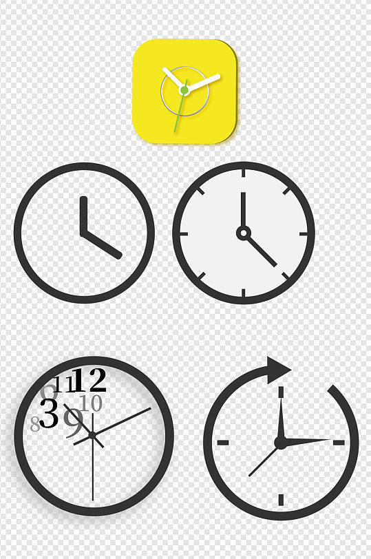 时钟素材钟表图标免扣元素