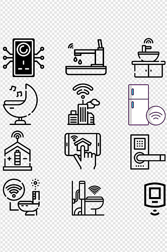 智能家居小图标引导家具引导图标免扣元素