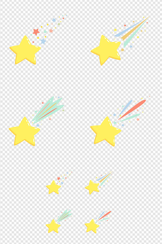 流星星星素材流星拖尾卡通流星免扣元素