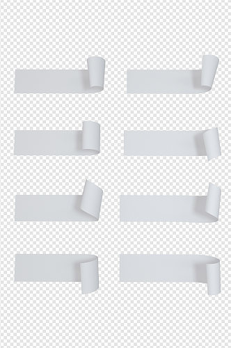 c4d白色纸条标题框模型装饰免扣元素