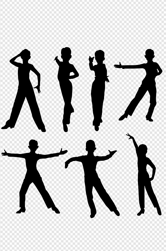 拉丁舞少年拉丁风情舞王子人物剪影免扣元素