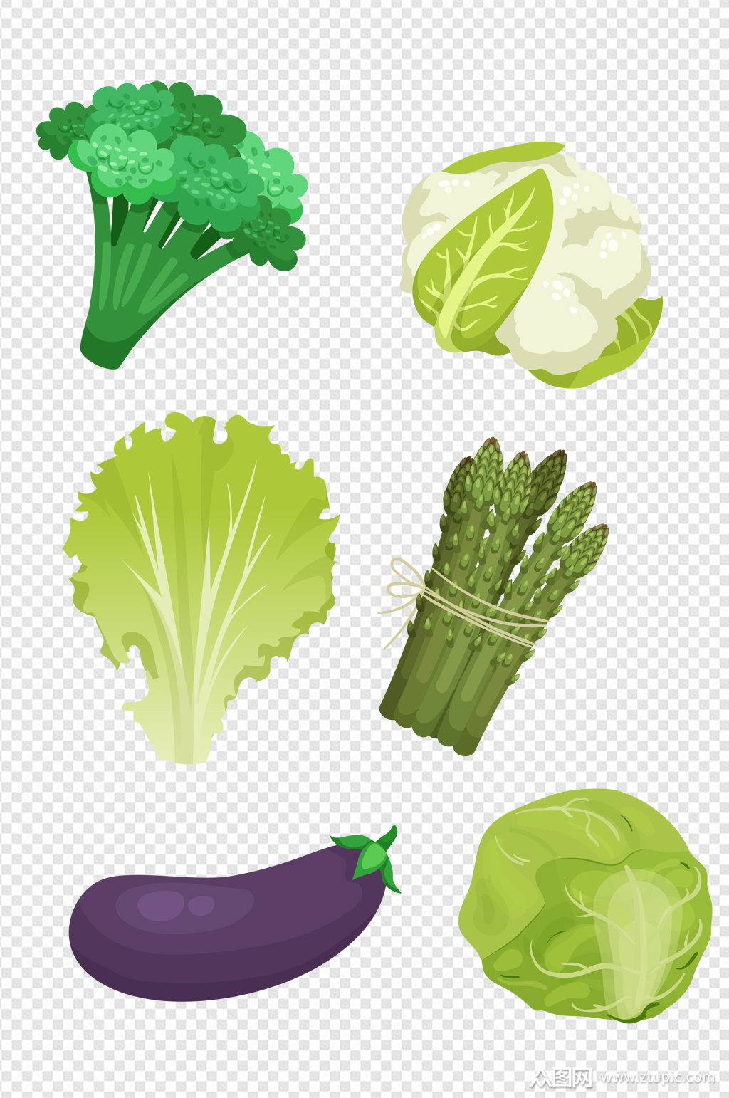 手绘卡通蔬菜青菜食品免扣元素