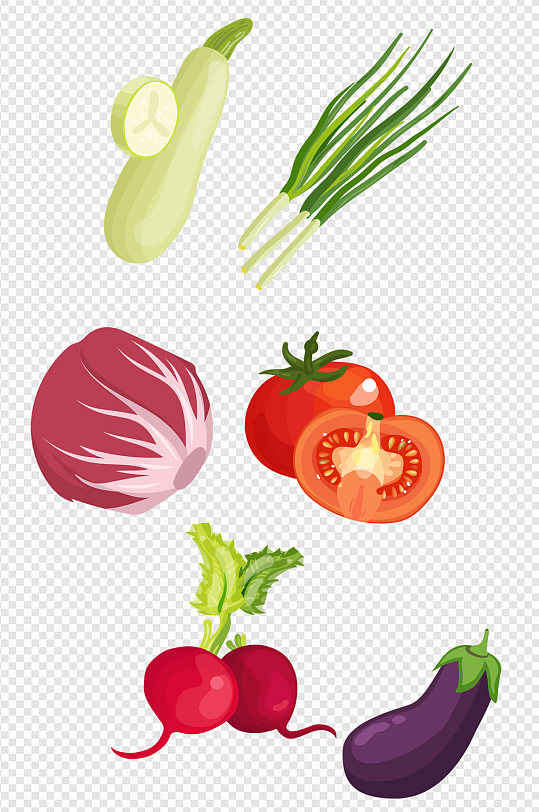 手绘卡通蔬菜青菜食品免扣元素