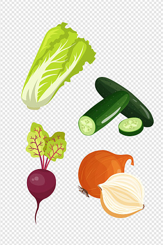 手绘卡通蔬菜青菜食品免扣元素