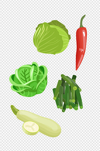 手绘卡通蔬菜青菜食品免扣元素