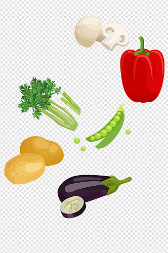 手绘卡通蔬菜青菜食品