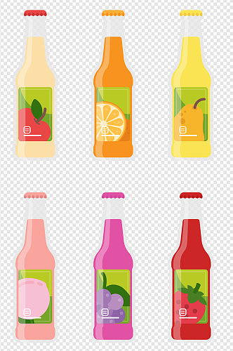 卡通饮料汽水橙汁水果汁免扣元素
